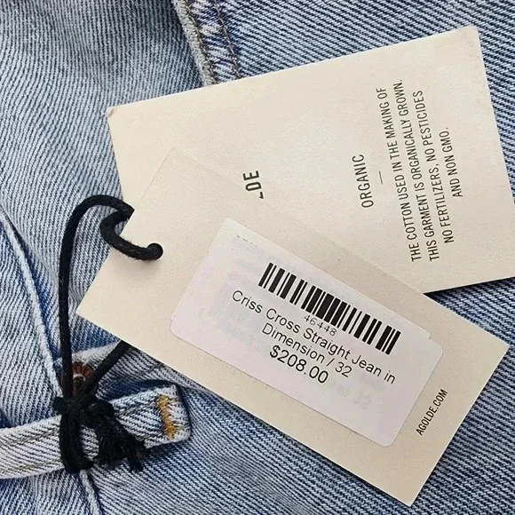 Agolde Criss Cross Straight Jean in Dimension size 32 NWT light wash